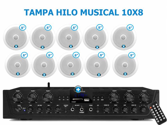 DALLAS 10X8 - HILO MUSICAL EN CASA  6 zonas - 10 altavoces techo 8 pulgadas - 2