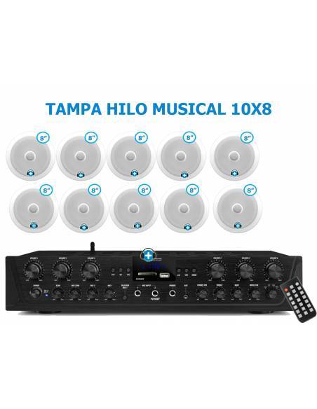 DALLAS 10X8 - HILO MUSICAL EN CASA  6 zonas - 10 altavoces techo 8 pulgadas - 2