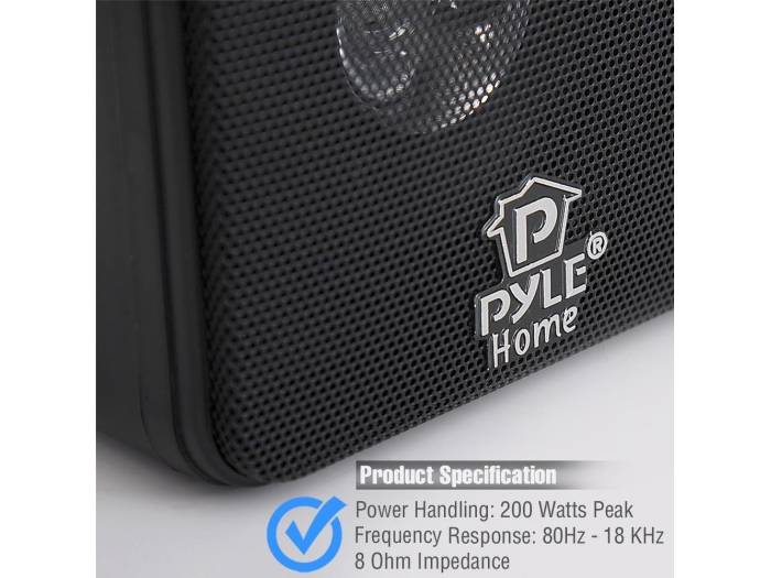 Pyle PCB4BK - Altavoz satélite de 100W, Negro - 4