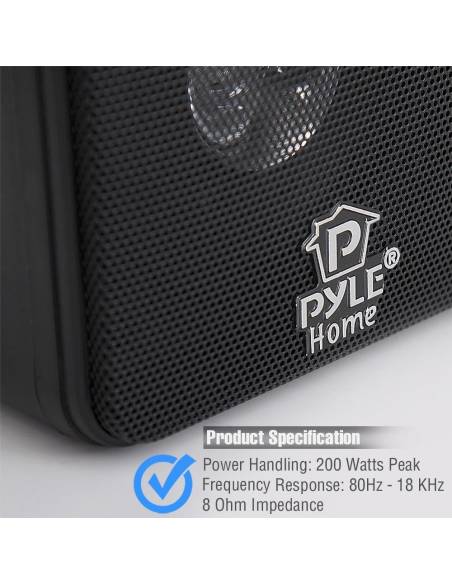 Pyle PCB4BK - Altavoz satélite de 100W, Negro - 4