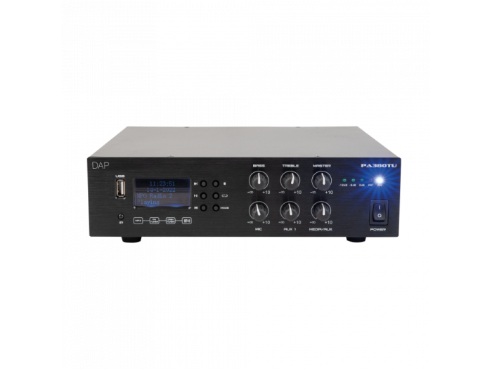 DAP Audio PA-380TU Amplificador para línea de 100V , 80W , Bluetooth 5.0 , USB , Radio FM - 1