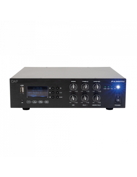 DAP Audio PA-380TU Amplificador para línea de 100V , 80W , Bluetooth 5.0 , USB , Radio FM - 1