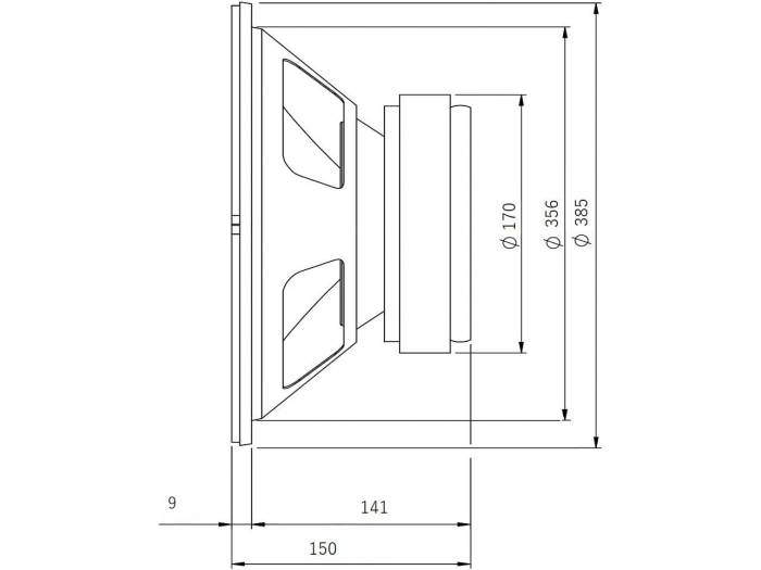 Seven Soundvector SVG15-SUB/8 Subwoofer 15 Pulgadas Altavoz Profesional de Grave Sub-Grave 8 Ohm 500W AES 1000W Programa - 4
