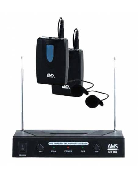 AMS MV 100 LV - Micrófonos inalámbricos baratos de solapa - 1