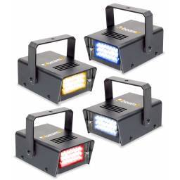 beamZ BMS24SET Conjunto de 4 mini LED estroboscopios RYBW - 1