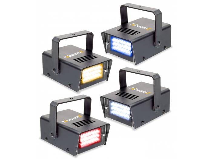 beamZ BMS24SET Conjunto de 4 mini LED estroboscopios RYBW - 4
