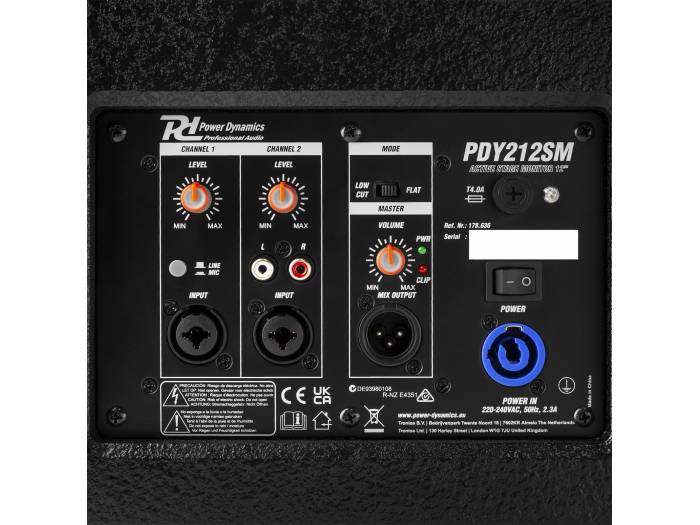 Power Dynamics - PDY212SM - Altavoz monitor activo 12 pulgadas 700 W - 4