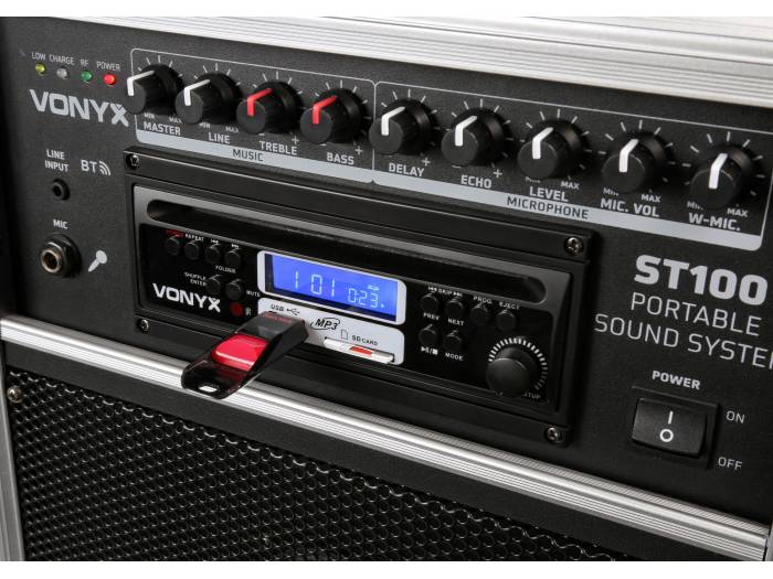 Vonyx ST100 MK2 Sistema de Sonido Portátil 8" Bluetooth/CD/MP3 - 5