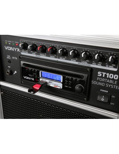 Vonyx ST100 MK2 Sistema de Sonido Portátil 8" Bluetooth/CD/MP3 - 5