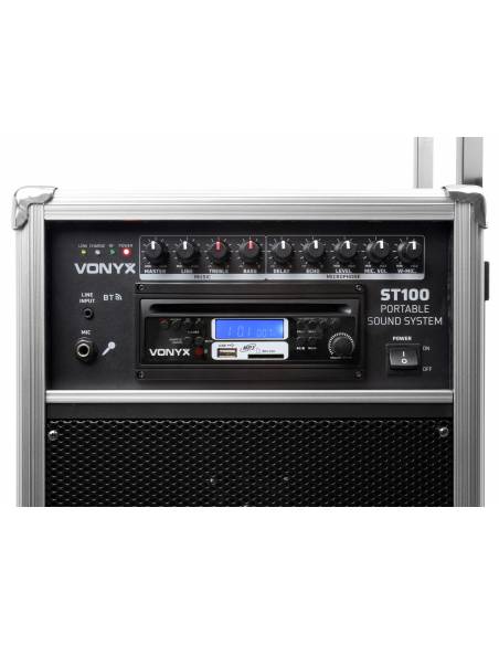 Vonyx ST100 MK2 Sistema de Sonido Portátil 8" Bluetooth/CD/MP3 - 6