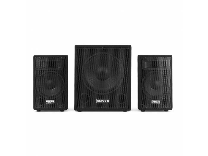 Vonyx VX0812BT 2.1 Pack de altavoces activos con subwoofer de 12" satélites de 8" y bluetooth - 13