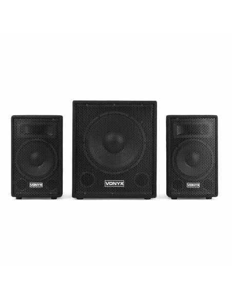 Vonyx VX0812BT 2.1 Pack de altavoces activos con subwoofer de 12" satélites de 8" y bluetooth - 13