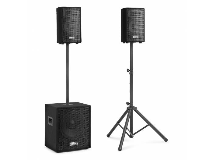 Vonyx VX0812BT 2.1 Pack de altavoces activos con subwoofer de 12" satélites de 8" y bluetooth - 4