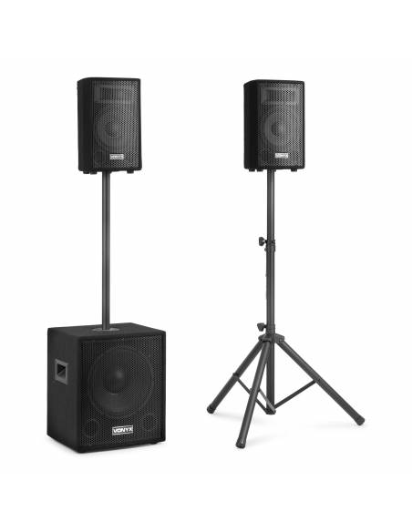 Vonyx VX0812BT 2.1 Pack de altavoces activos con subwoofer de 12" satélites de 8" y bluetooth - 4