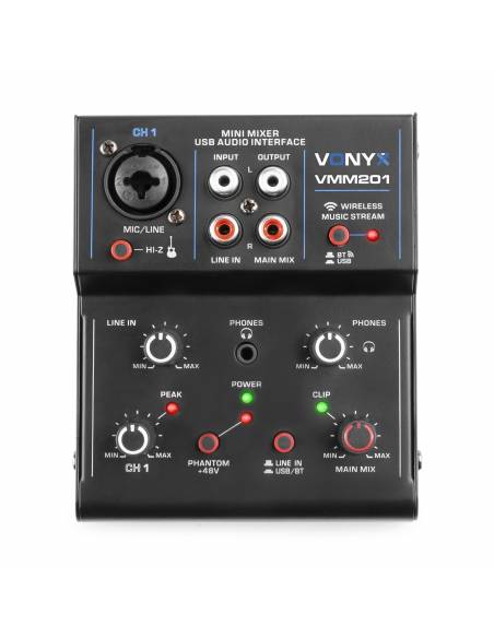 Vonyx VMM201 Mezclador 2 canales con USB Audio Interface  172640 - 2
