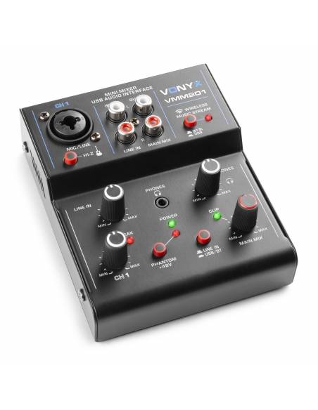 Vonyx VMM201 Mezclador 2 canales con USB Audio Interface 172640