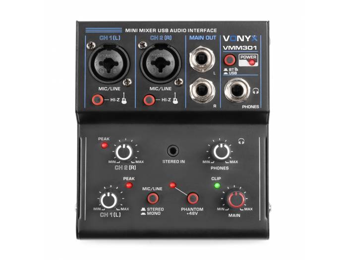 Vonyx VMM301 Mezclador 3 canales con USB Audio Interface  172642 - 2