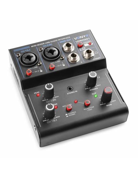 Vonyx VMM301 Mezclador 3 canales con USB Audio Interface 172642