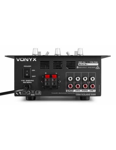 Vonyx VDJ25 Amplificador con mezclador 2 canales - 5