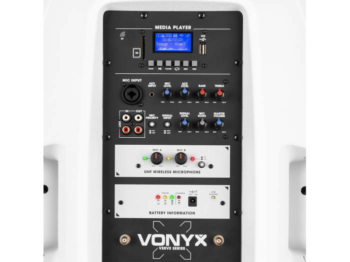 Vonyx Verve46 Altavoz autoamplificado portátil Bluetooth 1000W, Blanco - 13