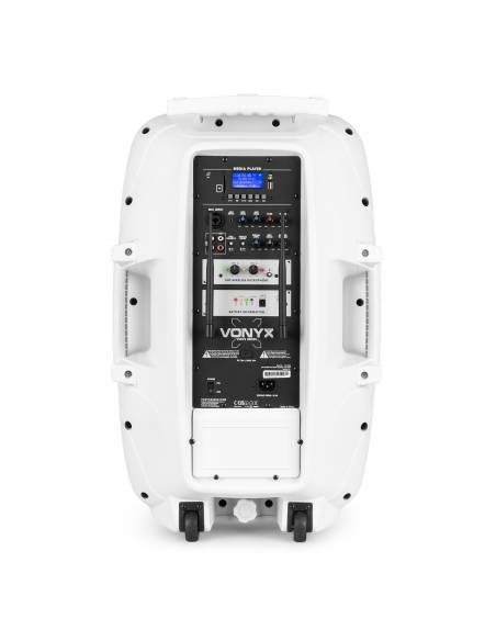 Vonyx Verve46 Altavoz autoamplificado portátil Bluetooth 1000W, Blanco - 15