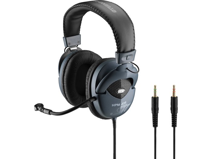 Monacor HPM-535 Auriculares estéreo profesionales con micrófono de diadema