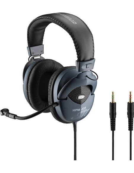 Monacor HPM-535 Auriculares estéreo profesionales con micrófono de diadema