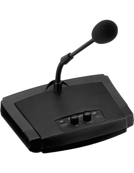 Monacor ECM-450 Microfono de sobremesa con Avisos con Gong para MEGAFONÍA con cuello de cisne