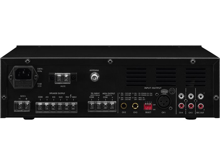 Monacor PA-806DAP Amplificador mezclador para megafonía de clase D mono,