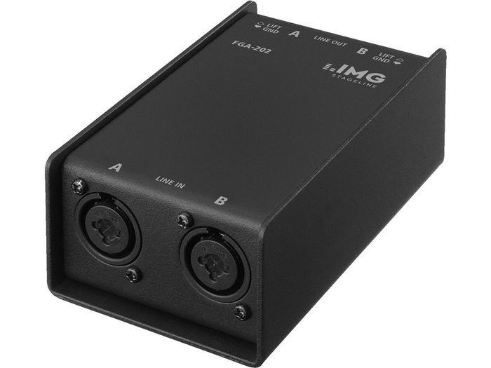 Monacor FGA-202 Transformador de línea profesional de 2 canales,