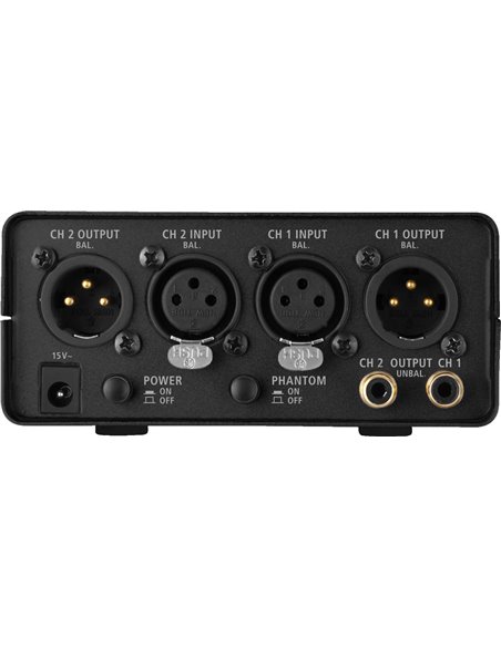 Monacor MPA-202 Preamplificador de micrófono, ruido débil, 2 canales