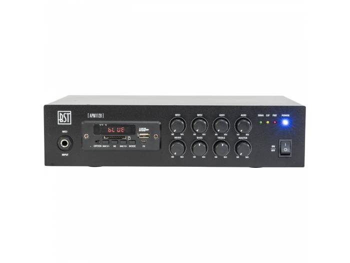 APM1120 AMPLIFICADOR-MEZCLADOR PA COMPACTO 120W CON USB, SD, BLUETOOTH, FM Y MANDO A DISTANCIA - 4