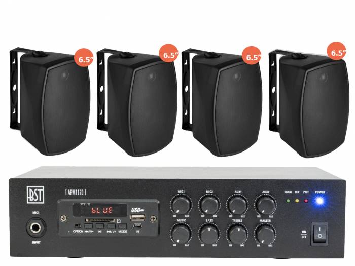 EQUIPO DE SONIDO COOPER  BLACK 100v HILO MUSICAL  - 4 altavoces 6.5 pulgadas - 2