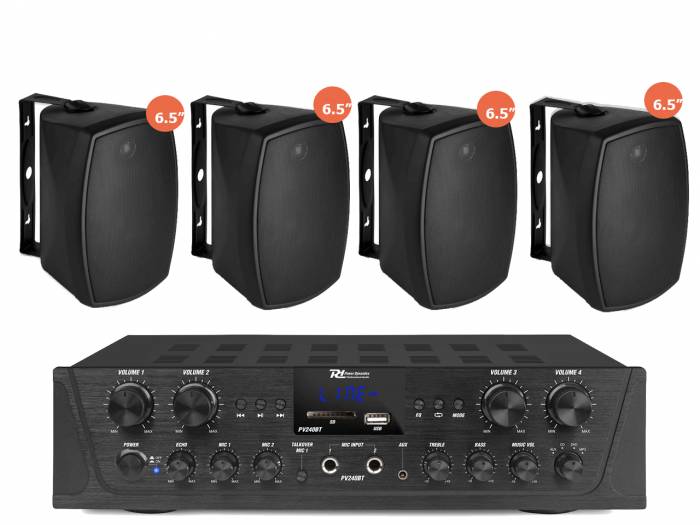 EQUIPO DE SONIDO COOPER Black HILO MUSICAL 4 ZONAS - 4 altavoces 6.5 pulgadas - 2