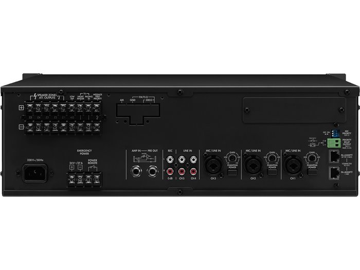 Monacor PA-1240 Amplificador mezclador para megafonía mono de 5 zonas