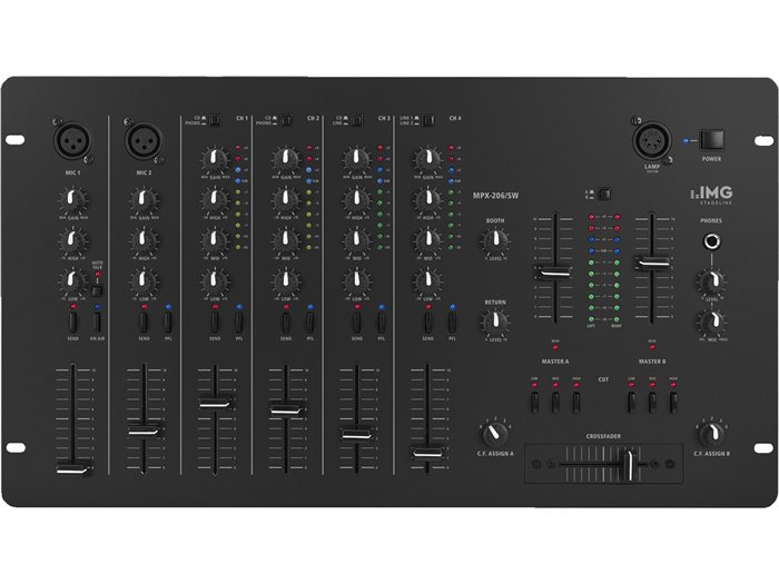 Monacor MPX-206/SW Mezclador estéreo de 6 canales