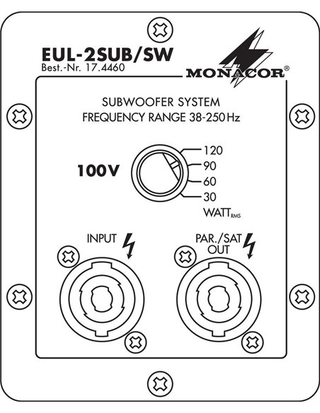 Monacor EUL-2SUB/SW Esta serie de altavoces con subwoofer de MONACOR marca la pauta en la moderna tecnología de refuerzo sonoro: