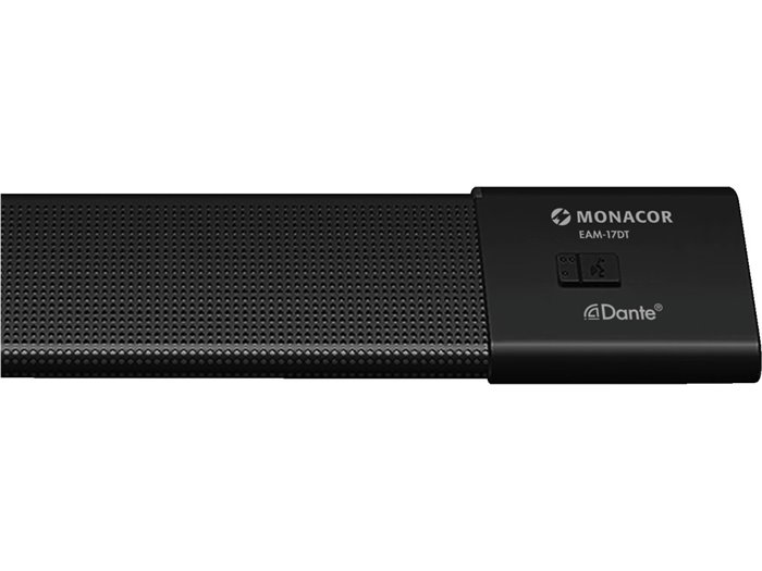 Monacor EAM-17DT Micrófono de mesa PTT para megafonía con módulo Dante
sup®/sup integrado