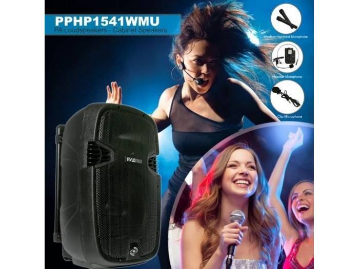 PACK PYLE PPHP 1541 WMU  - Amplificador Digital - 1200w - Diadema extra -3 Microfonos uso simultaneo - 7