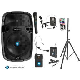 PACK PYLE PPHP 1541 WMU  - Amplificador Digital - 1200w - Diadema extra -3 Microfonos uso simultaneo - 1