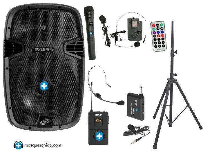 PACK PYLE PPHP 1541 WMU  - Amplificador Digital - 1200w - Diadema extra -3 Microfonos uso simultaneo - 1