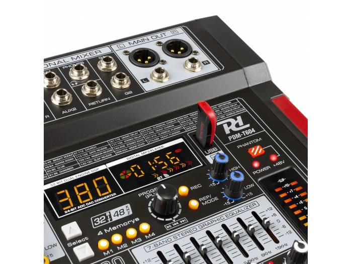 POWER DYNAMIC PDM-T604 MEZCLADOR DE DIRECTO 6 CANALES DSP/MP3 - 6