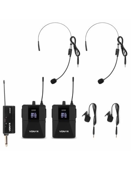 VONYX   WM552B Micrófono de petaca inalámbrico UHF dual plug-and-play - 1