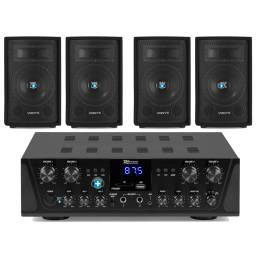 Pack Caffe Sound 4 Zonas con amplificador Power Dynamics PV240BT y cuatro altavoces Vonyx SL6