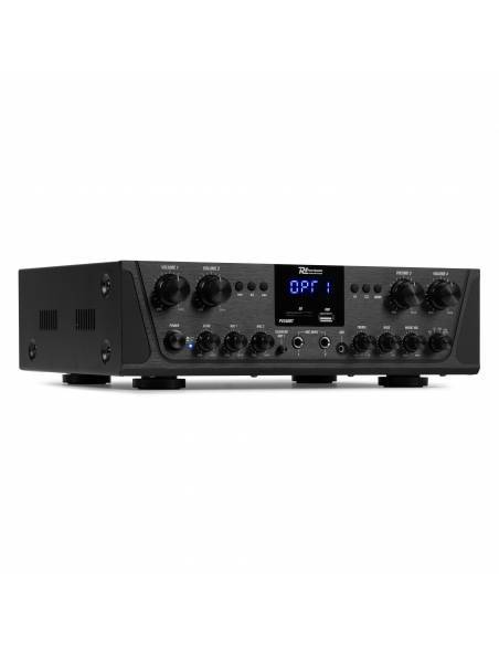 Power Dynamics PV240BT amplificador de audio de 4 zonas con Bluetooth USB SD y radio FM