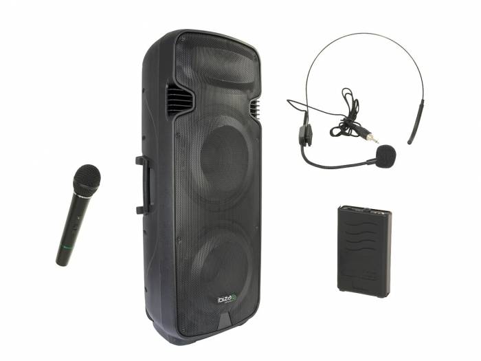 Megafonía portátil color negro Ibiza Sound PORT8UHF-BT 8 pulgadas 