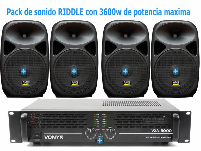 Pack de sonido RIDDLE con 3600w de potencia maxima