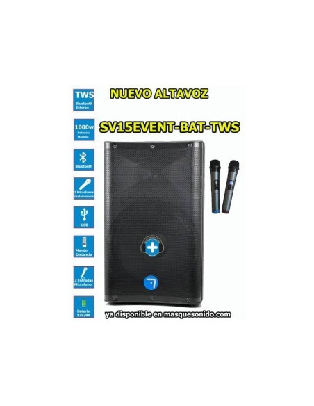SV15EVENT-BAT-TWS Altavoz Portatil con Bateria de larga duracion y Microfonia 1000w