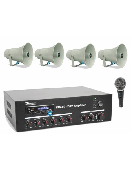 PACK DE MEGAFONIA EXTERIOR 4T- Megafonia con 60W de potencia - basic