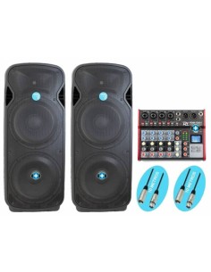 Pack IOWA DJ MIXER -BLUETOOTH STW -SV215A-TWS- Equipo de sonido con 4000w 2
